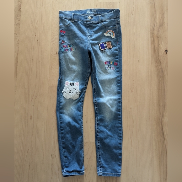 Custom jeggings size 10-12 patches embroidery - Picture 2 of 8